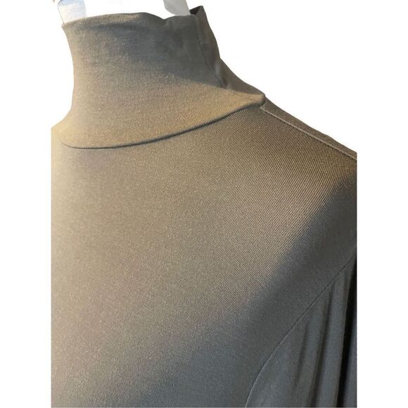 G by Giuliana Women's Turtleneck Fit Flare Tee Long Sleeve Flowy Top Brown Large - Picture 6 of 9